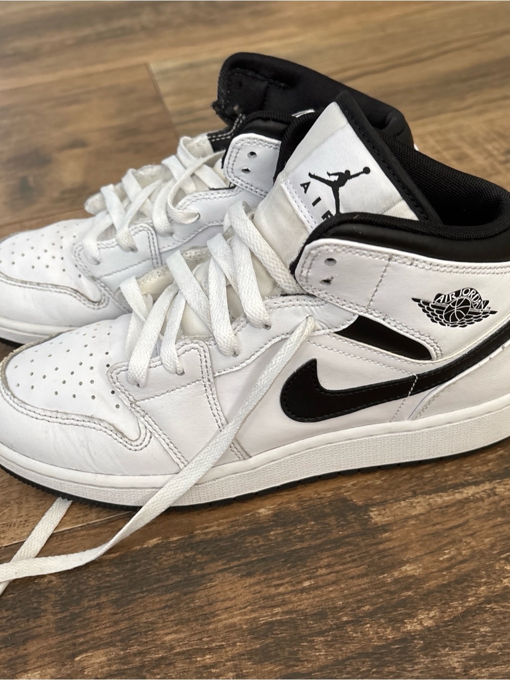 Jordan Kids White and Black Sneakers
